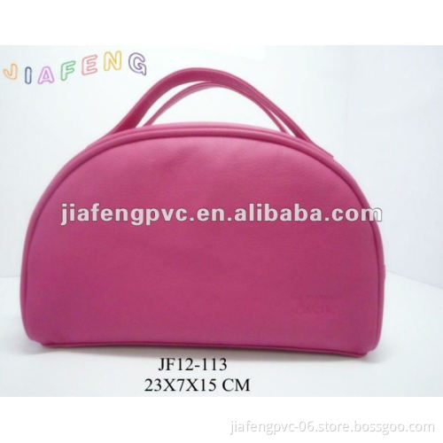 Red Color PU Cosmetic Bag with Handle